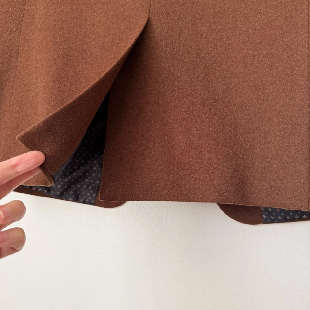 Ralph Lauren Wool Silk Cashmere Blend Blazer Jacket Coat Camel 42R